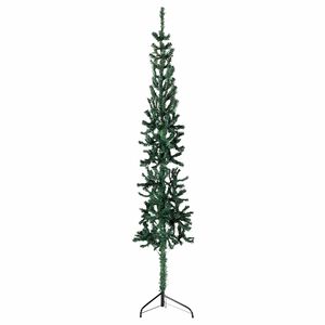 vidaXL Demi sapin de No&euml;l artificiel mince avec support Vert 150 cm