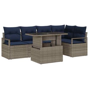 vidaXL Ensemble de canap&eacute; de jardin 6 pc 5-Nombre de places