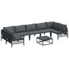 vidaXL Ensemble de canap&eacute; de jardin avec coussin 8 pcs Noir Acier