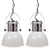 vidaXL Plafonnier 2 pcs Hauteur r&eacute;glable Moderne M&eacute;tal Blanc