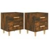 vidaXL Tables de chevet 2 pcs Ch&ecirc;ne fum&eacute; 40x35x47,5 cm