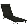 vidaXL Coussin de transat GEMERT 100 % polyester Noir 200 x 55 x 3 cm