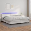 vidaXL Sommier à lattes de lit avec matelas et LED Blanc 200x200 cm
