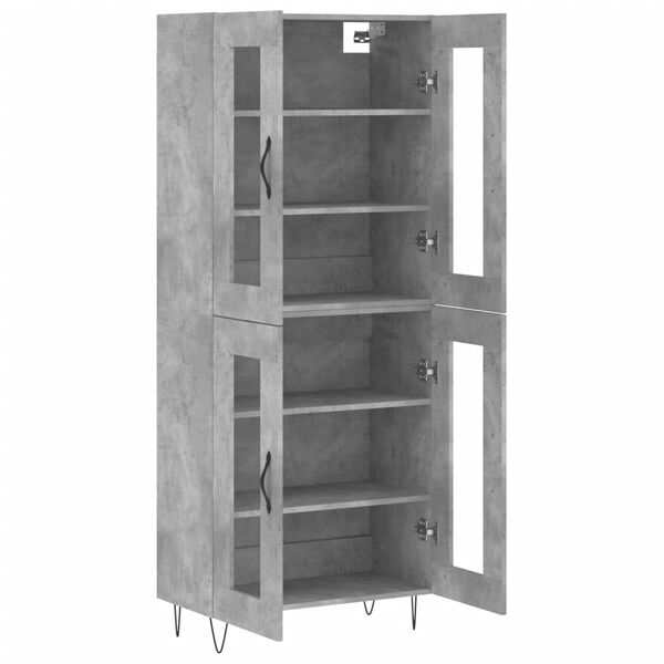 vidaXL Buffet haut Gris béton 69,5x34x180 cm Bois d'ingénierie