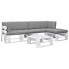 vidaXL Salon de jardin palette 4 pcs et coussins Pin impr&eacute;gn&eacute; de blanc