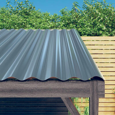 vidaXL Panneaux de toiture 12 pcs Acier enduit de poudre Gris 100x36cm