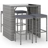 vidaXL Ensemble de bar de jardin 5 pcs avec coussins gris poly rotin