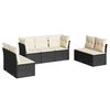 vidaXL Salon de jardin 7 pcs avec coussins noir r&eacute;sine tress&eacute;e