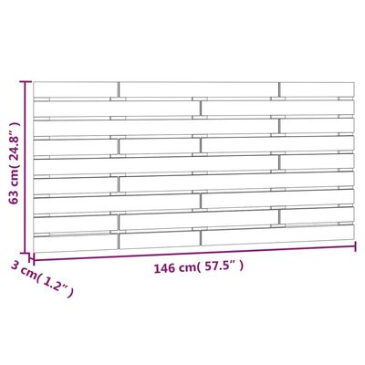 vidaXL Tête de lit murale 146x3x63 cm Bois massif de pin