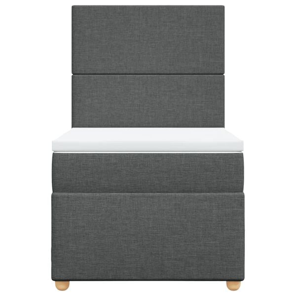 vidaXL Sommier &agrave; lattes de lit avec matelas Gris fonc&eacute; 80x200 cm Tissu