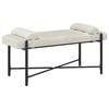 vidaXL Banc capitonn&eacute; &agrave; boutons avec coussins Cr&egrave;me 110 x 40 x 46 cm
