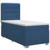 vidaXL Lit boxspring avec matelas Bleu 100 x 200 cm Tissu
