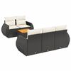 vidaXL Salon de jardin 6 pcs avec coussins noir r&eacute;sine tress&eacute;e