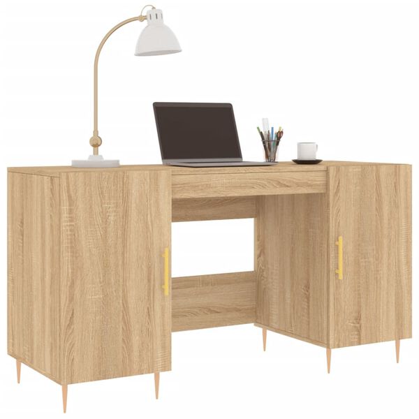 vidaXL Bureau ch&ecirc;ne sonoma 140x50x75 cm bois d'ing&eacute;nierie
