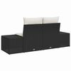 vidaXL Canap&eacute; de jardin avec coussin Noir 184 x 62 x 69 cm polyrotin