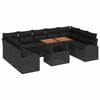 vidaXL Ensemble de canap&eacute; de jardin 10 pcs Noir Poly rotin