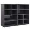 vidaXL Armoire lat&eacute;rale Gris brillant 97x32x72 cm Bois d&rsquo;ing&eacute;nierie