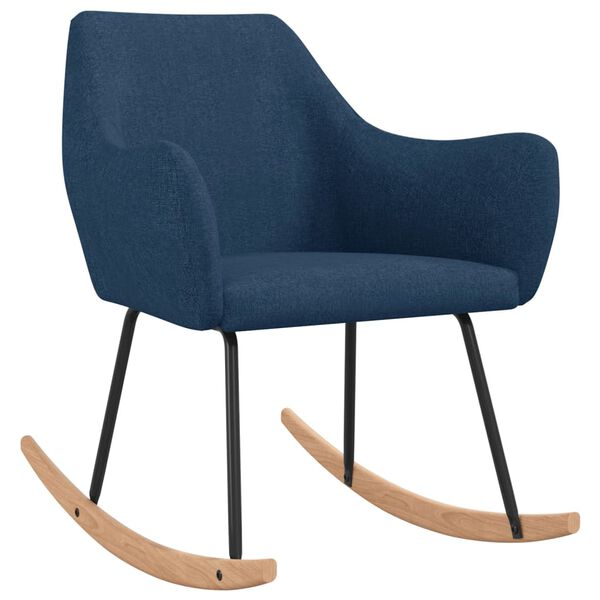 vidaXL Chaise &agrave; bascule Bleu Tissu