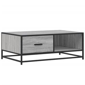vidaXL Table basse sonoma gris 90x57x35 cm bois d'ing&eacute;nierie et m&eacute;tal