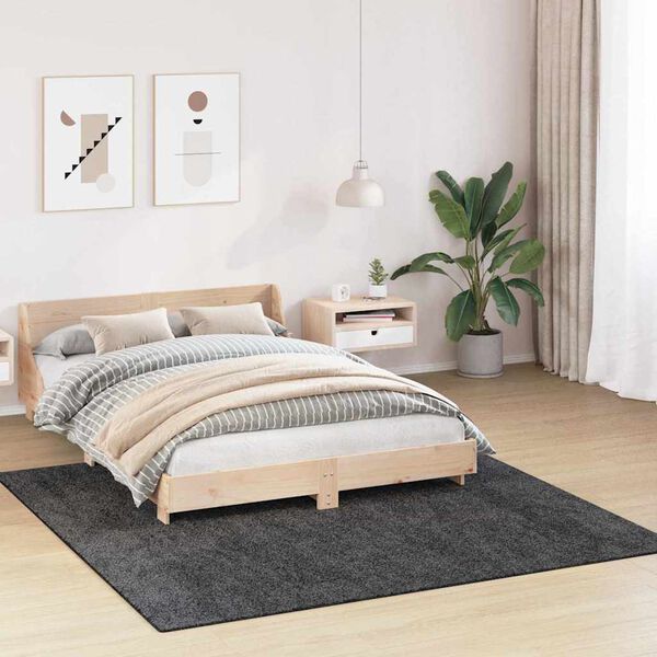 vidaXL Tapis Shaggy Anti-d&eacute;rapant Gris fonc&eacute; 200 x 200 cm PP