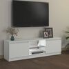vidaXL Meuble TV avec lumières LED Blanc 120x30x36 cm