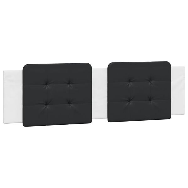 vidaXL Coussin de t&ecirc;te de lit Zadar noir et blanc 180 cm similicuir