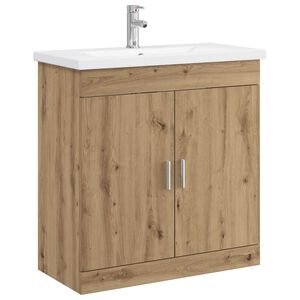 vidaXL Ensemble de mobilier de salle de bain Ch&ecirc;ne artisanal