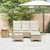 vidaXL Salon de jardin avec coussins forme de L 3 pcs beige polyrotin