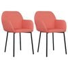 vidaXL Chaises &agrave; manger lot de 2 Rose Velours
