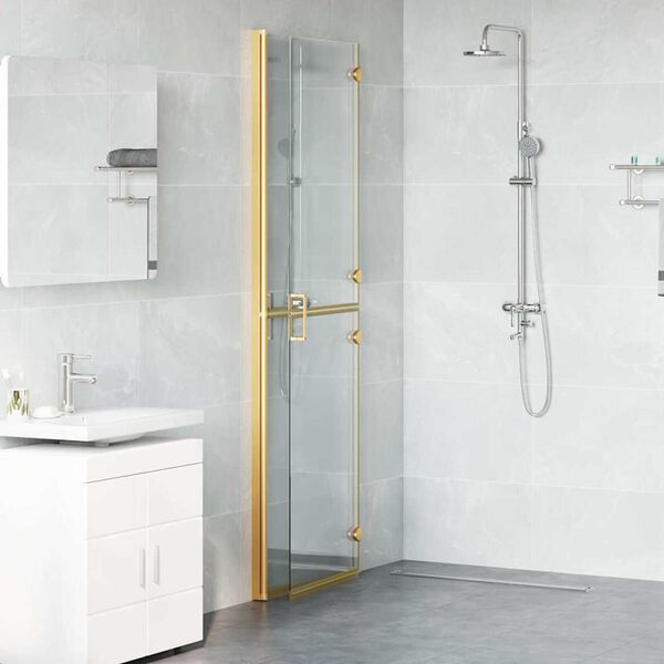 vidaXL Paroi de douche &agrave; l'italienne Dor&eacute; 90 x 6.5 x 190 cm