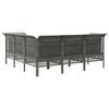 vidaXL Salon de jardin 5 pcs avec coussins Gris Résine tressée