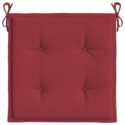 vidaXL Coussins de chaise de jardin lot de 4 rouge bordeaux 50x50x3 cm