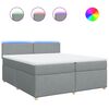 vidaXL Sommier &agrave; lattes de lit avec matelas Gris clair 200x200cm Tissu