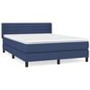 vidaXL Sommier &agrave; lattes de lit avec matelas Bleu 140x190 cm Tissu