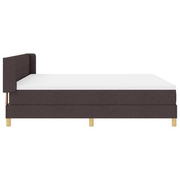 vidaXL Lit &agrave; ressorts avec matelas Marron fonc&eacute; 200 x 180 cm Polyester