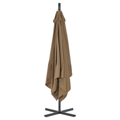 vidaXL Parasol de jardin en porte-à-faux avec poteau en acier taupe