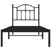 vidaXL Cadre de lit métal sans matelas avec tête de lit noir 80x200 cm