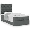 vidaXL Cadre de lit ottoman avec matelas gris fonc&eacute; 100x200 cm tissu