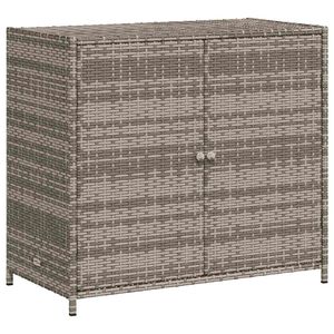 vidaXL Armoire de rangement de jardin gris 83x45x76 cm r&eacute;sine tress&eacute;e