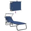 vidaXL Chaise longue pliante Bleu 190 x 57 x 81 cm oxford