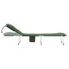 vidaXL Chaise longue pliable vert fonc&eacute; tissu