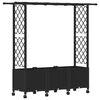 vidaXL Lit &Eacute;lev&eacute; avec Treillis et Toit Noir 162,5 x 40 x 142 cm PP