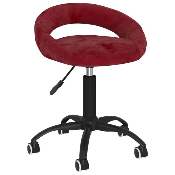 vidaXL Chaises &agrave; manger pivotantes lot de 2 rouge bordeaux velours