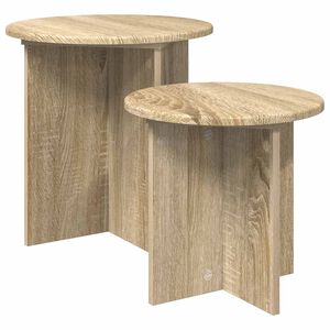 vidaXL Ensemble de tables d'appoint 2 pc Ch&ecirc;ne Sonoma &Oslash; 45 x 45 cm