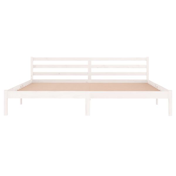 vidaXL Cadre de lit sans matelas bois massif de pin 200x200 cm blanc