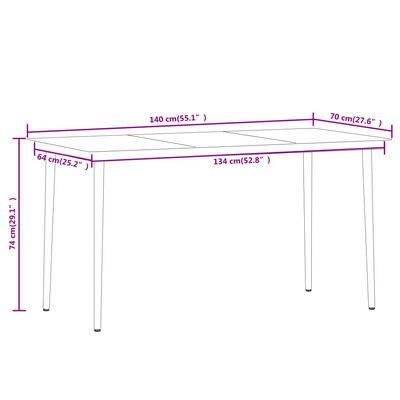 vidaXL Ensemble de salle à manger de jardin 7 pcs Chêne