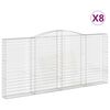 vidaXL Paniers &agrave; gabions arqu&eacute;s 8 pcs 400x30x180/200 cm Fer galvanis&eacute;