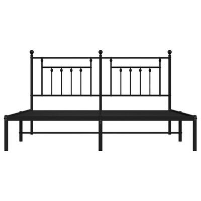 vidaXL Cadre de lit métal sans matelas avec tête de lit noir 183x213cm