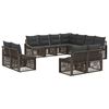 vidaXL Ensemble de canap&eacute; de jardin 11 pc Gris polyrotin