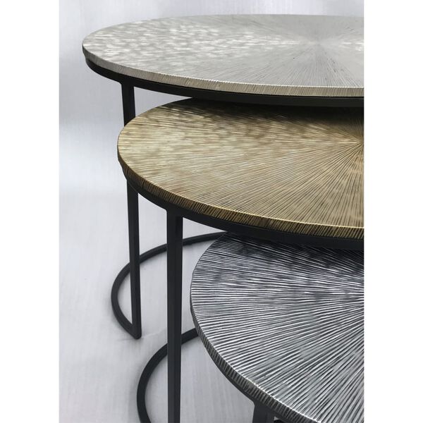 HSM Collection Ensemble de tables basses 3 pcs Fletcher Ovale